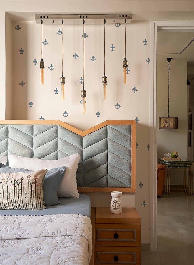 WallDesign قوالب استنسل زنبق هندسية من WallDesign للرسم على جدران غرف النوم، والصالات، والاستوديوهات، ومتاجر الأزياء (مقاس التصميم 5 بوصات × 13 بوصة) - Image 3